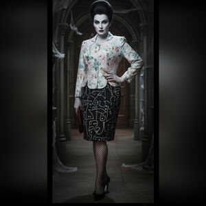 Vintage 80s 90s Floral Scalloped Blazer